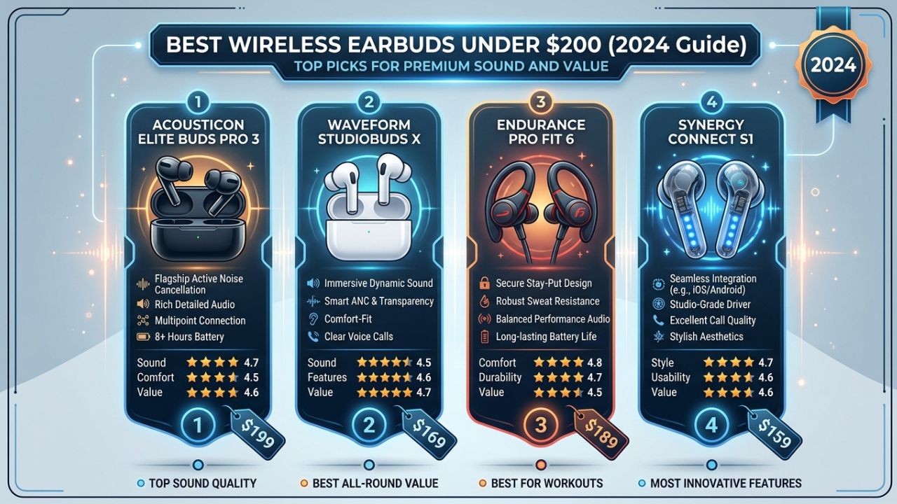 Best Wireless Earbuds Under 200 Dollars 2024: Top Picks for Premium Sound and Value